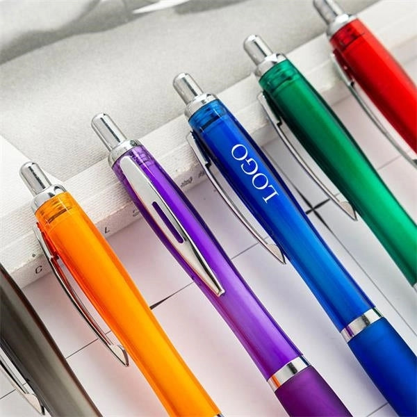 1.0 Mm Custom Retractable Plastic Ballpoint Pen