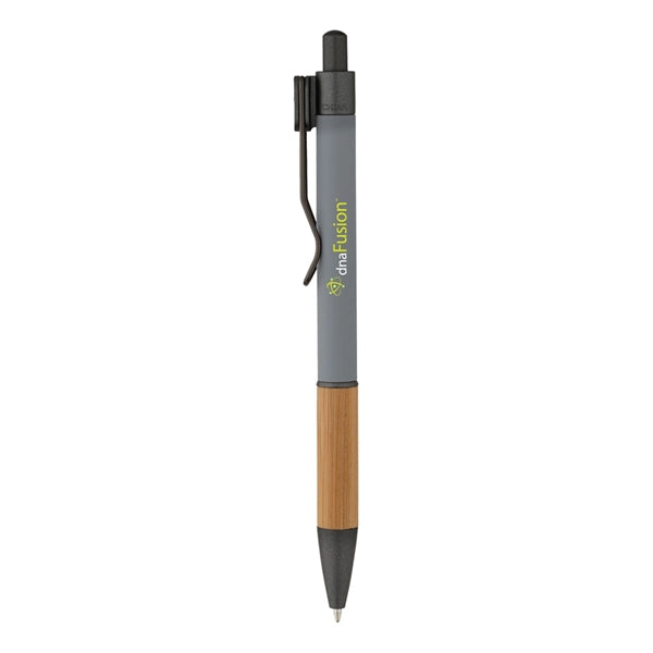 Soft Touch Bamboo Grip Ballpoint Pen