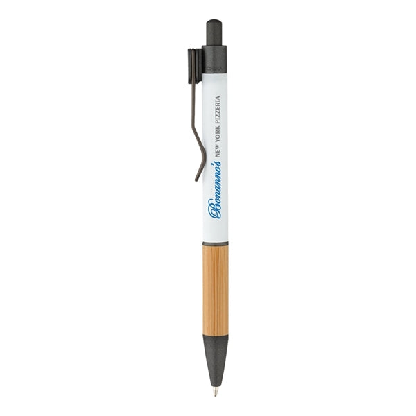 Soft Touch Bamboo Grip Ballpoint Pen