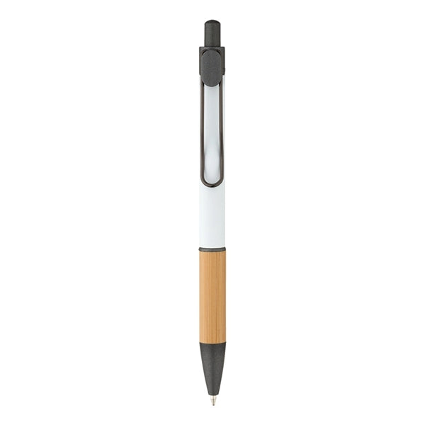Soft Touch Bamboo Grip Ballpoint Pen