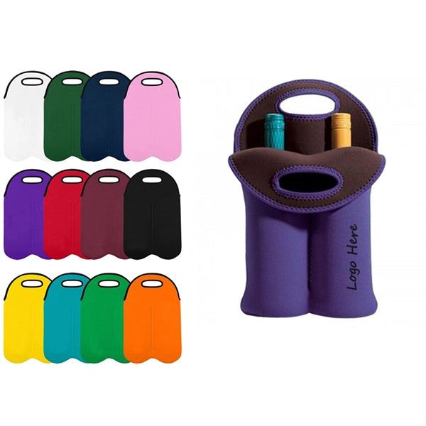 Neoprene Wine Double Bottle Tote Bag