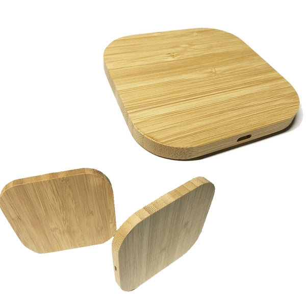 Square Bamboo Wooden Wireless Charger/Adaptor