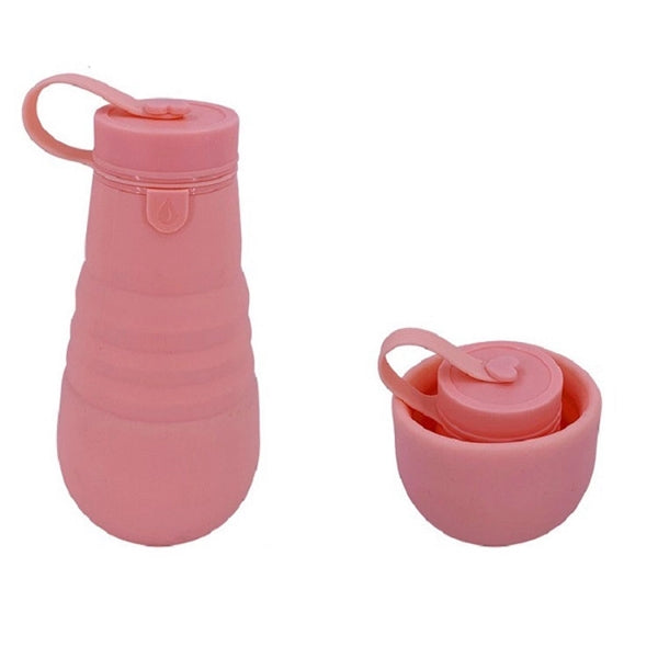 17 oz Portable Collapsible Folding Silicone Water Bottle
