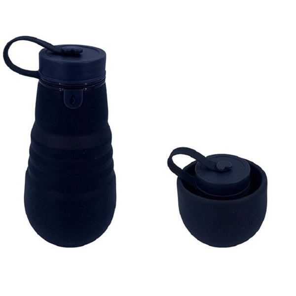 17 oz Portable Collapsible Folding Silicone Water Bottle