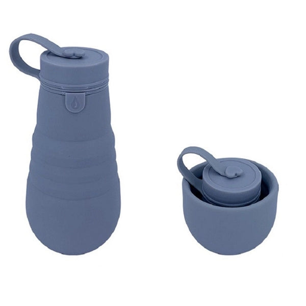 17 oz Portable Collapsible Folding Silicone Water Bottle