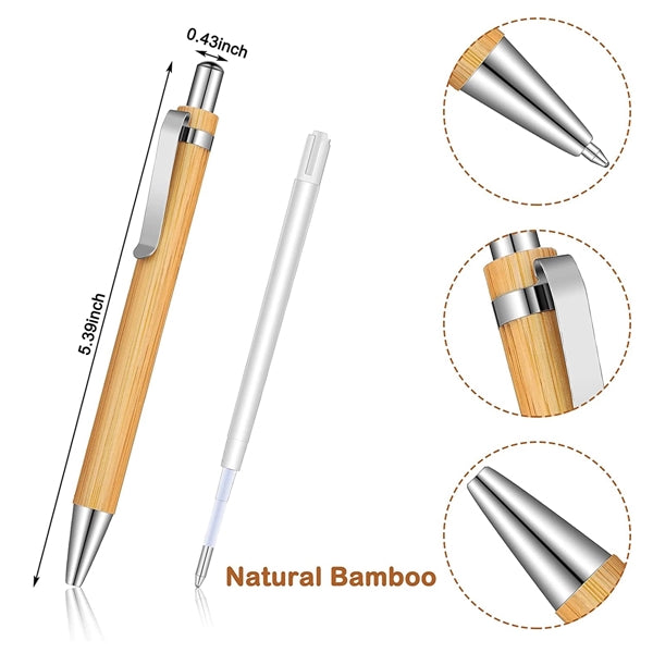 Bamboo Wooden Retractable Ballpoint Pen