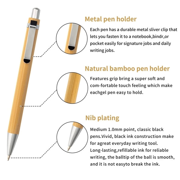 Bamboo Wooden Retractable Ballpoint Pen