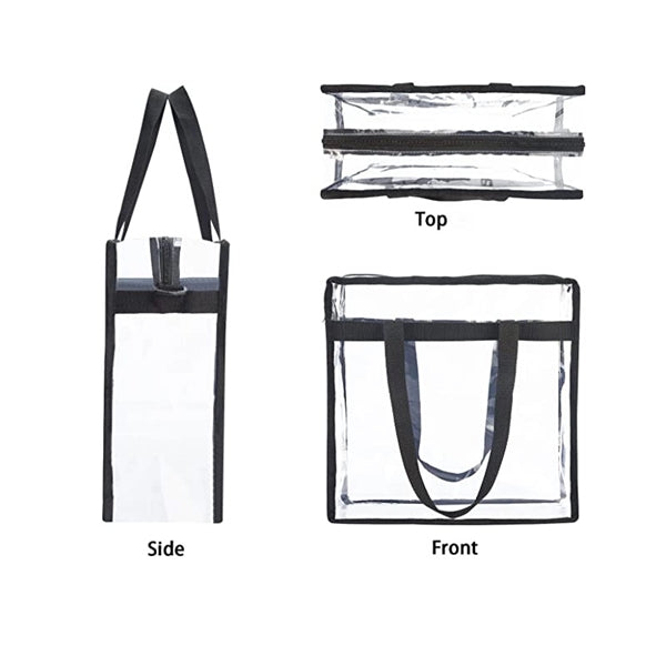 Clear zipper stadium tote bag