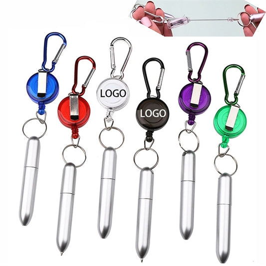 Pull Cord Keychain Ballpoint Pen