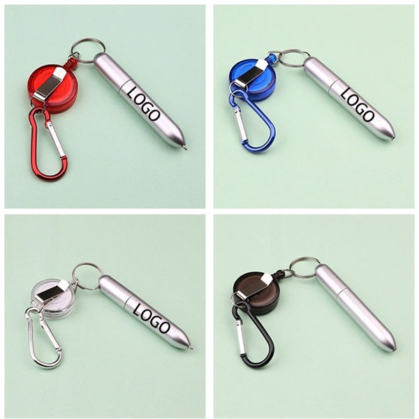 Pull Cord Keychain Ballpoint Pen