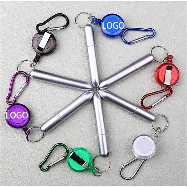 Pull Cord Keychain Ballpoint Pen