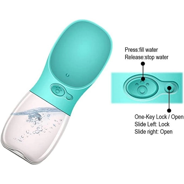 12oz Portable Puppy Dog Water Dispenser with Drinking Feeder