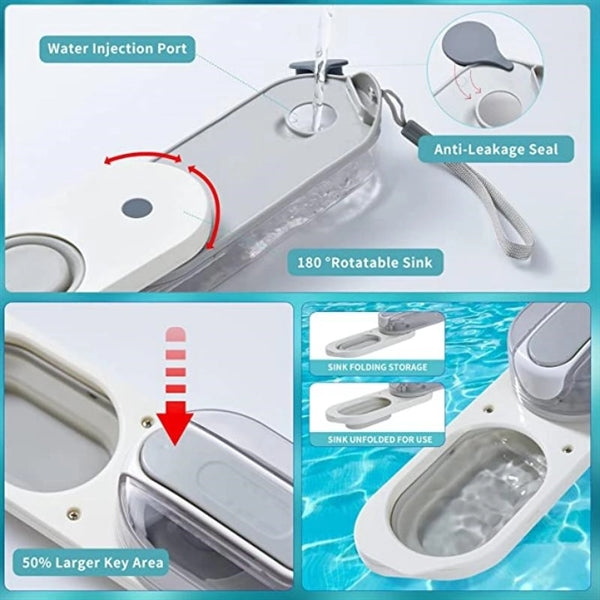 Portable Folding Pet Water Dispenser With Leak Proof Bowl