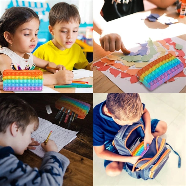 Rainbow Pop Up Silicone Pencil Bag