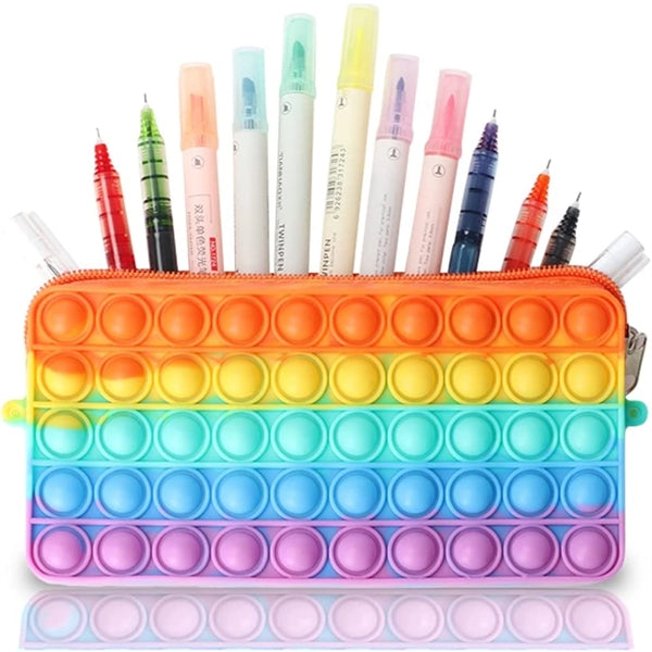 Rainbow Pop Up Silicone Pencil Bag