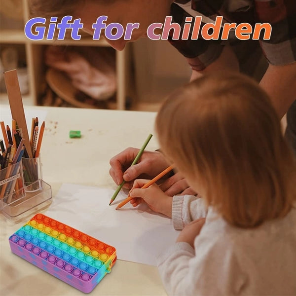 Rainbow Pop Up Silicone Pencil Bag