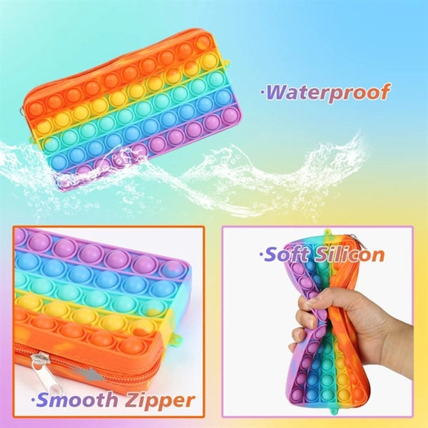 Rainbow Pop Up Silicone Pencil Bag