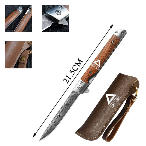 Damascus Pattern Portable Knife