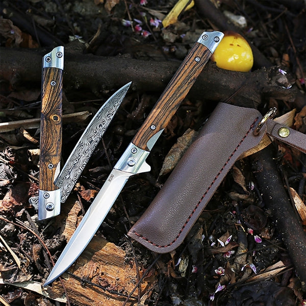 Damascus Pattern Portable Knife