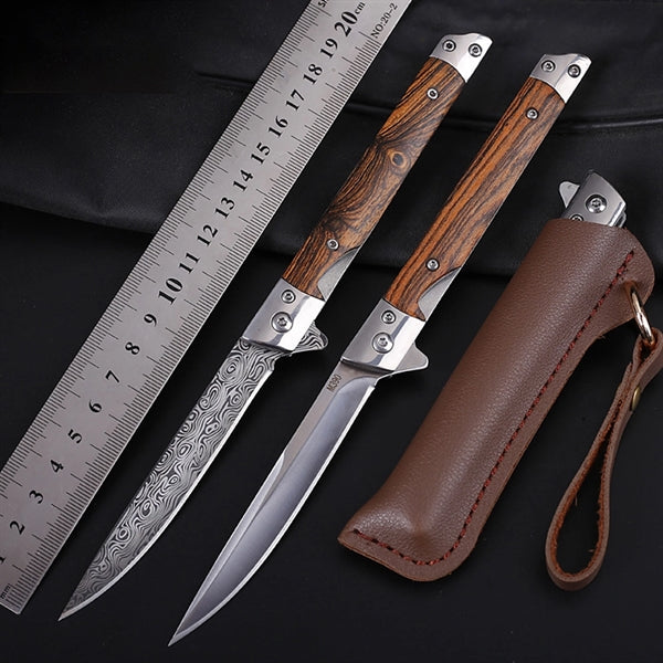Damascus Pattern Portable Knife