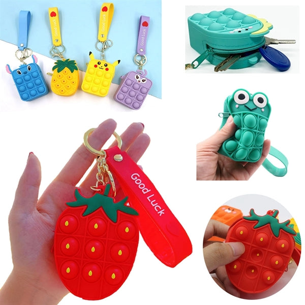 Push Toy Fidget Mini Coin Purse w/ Keychain
