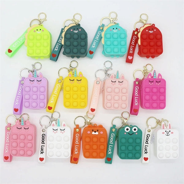 Push Toy Fidget Mini Coin Purse w/ Keychain