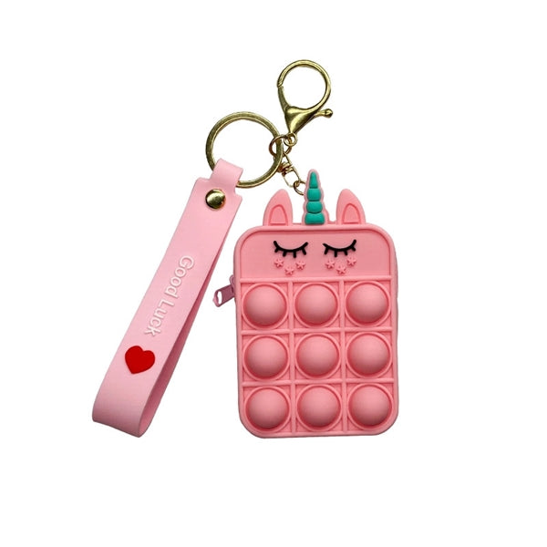Push Toy Fidget Mini Coin Purse w/ Keychain