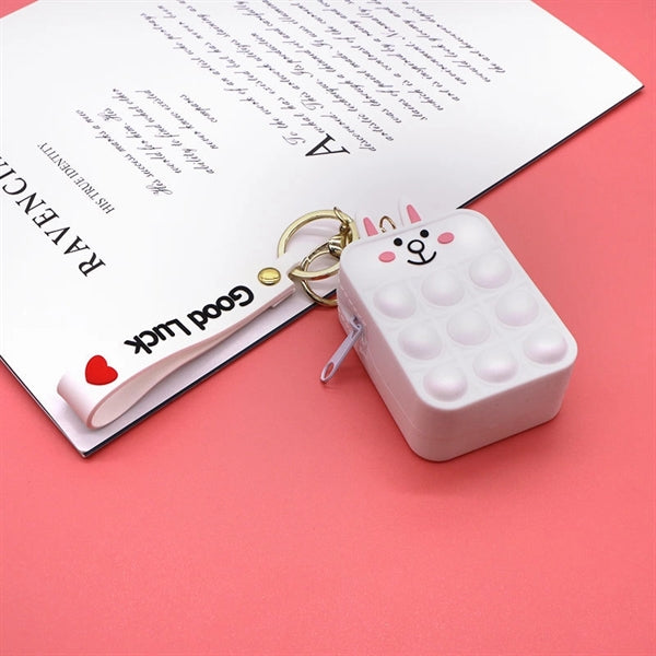Push Toy Fidget Mini Coin Purse w/ Keychain