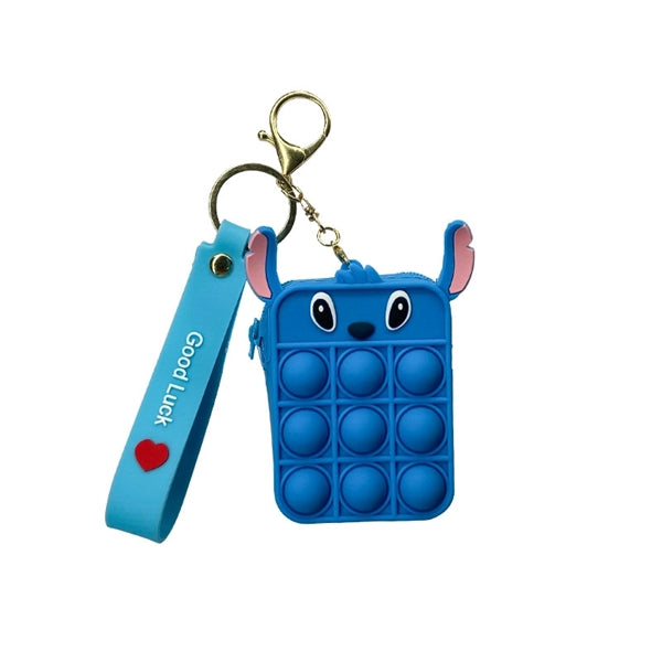 Push Toy Fidget Mini Coin Purse w/ Keychain