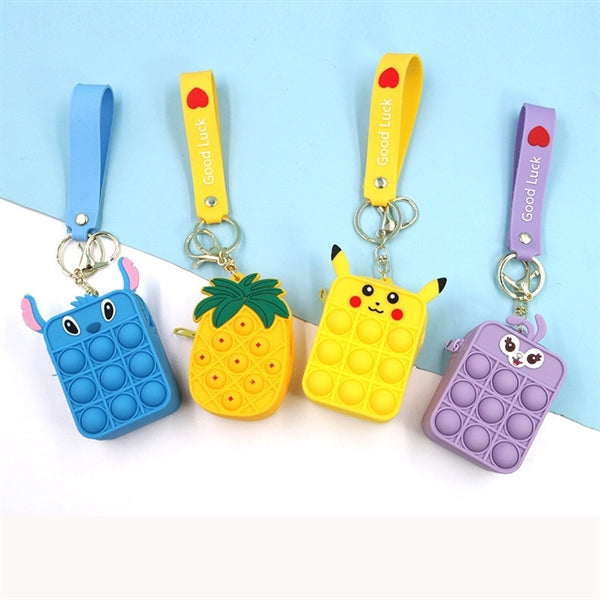 Push Toy Fidget Mini Coin Purse w/ Keychain