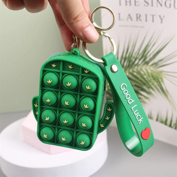 Push Toy Fidget Mini Coin Purse w/ Keychain