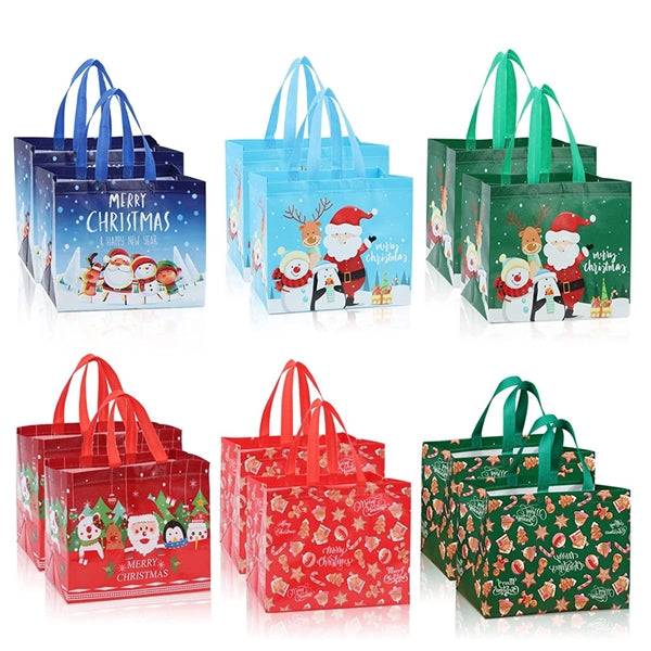 Portable Foldable Christmas Gift Bag with Handle