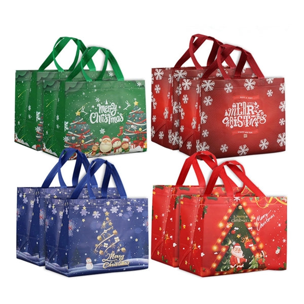 Portable Foldable Christmas Gift Bag with Handle