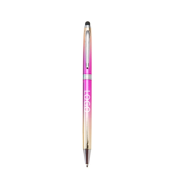 Rainbow Metal Pen with Stylus