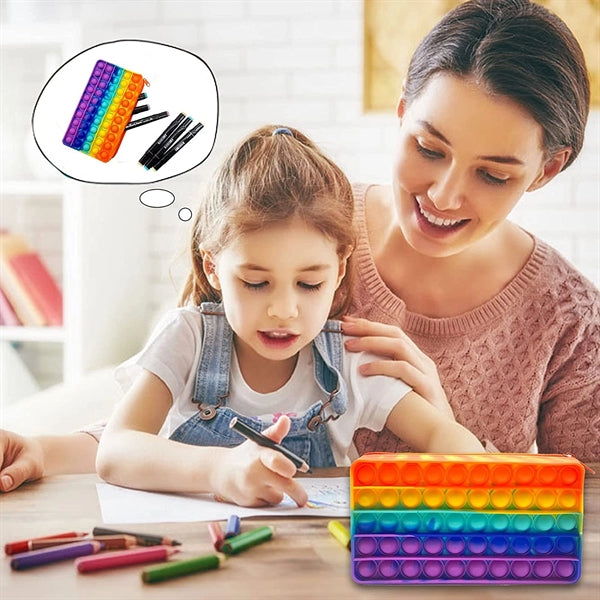 Silicone Push Pop Fidget Pencil Case