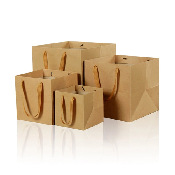 Square Kraft Paper Gift Bags with Handle