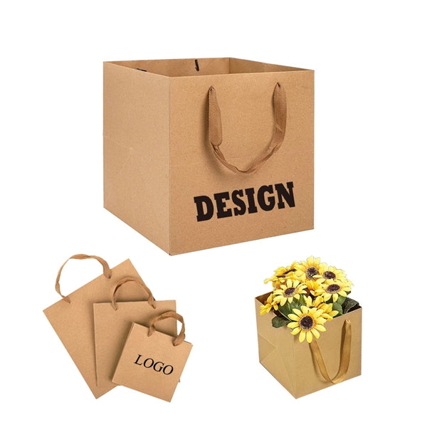 Square Kraft Gift Bag Shopping Tote