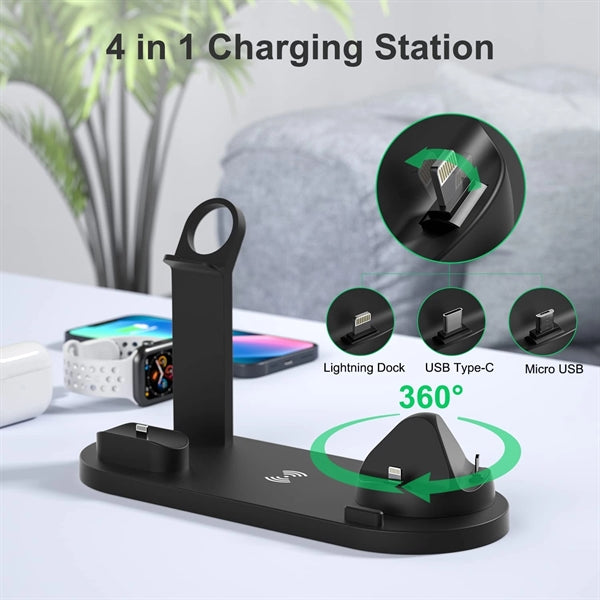 6-in-1 Wireless Charging Station(Cellphone Watch Earphone)