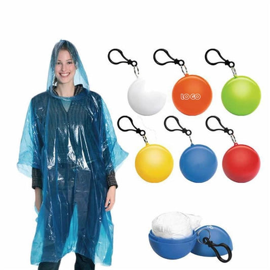 Poncho Raincoat Ball Keychain
