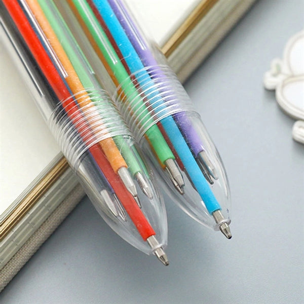 Transparent Six Color Ballpoint Pen