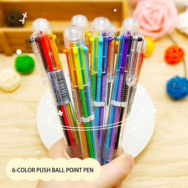 Transparent Six Color Ballpoint Pen
