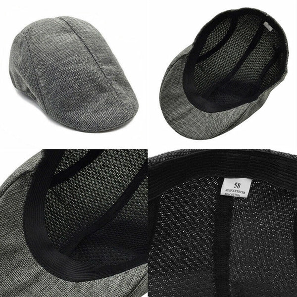 Unisex Linen Beret Flat Cap