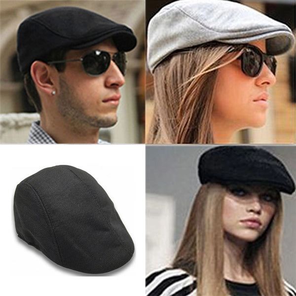 Unisex Linen Beret Flat Cap