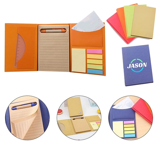 Sticky Note Book With Ballpoint Pen Set Ruler