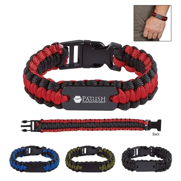 Paracord Survival Bracelet with Metal Plate