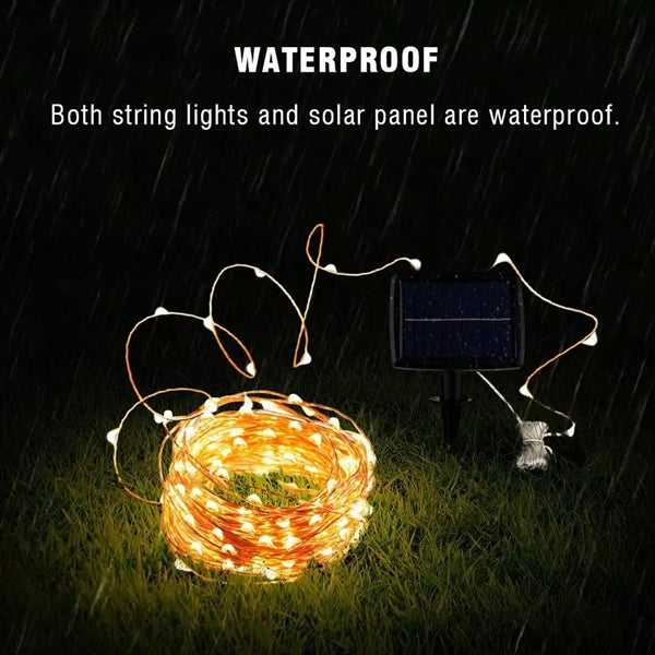 105FT Waterproof Outdoor Solar String Lights