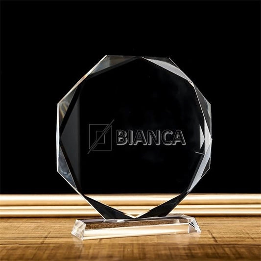 Octagon Shape Crystal Award Trophy