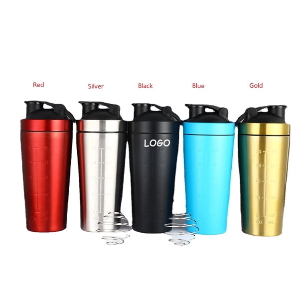 25Oz Stainless Steel Protein Shaker Bottle