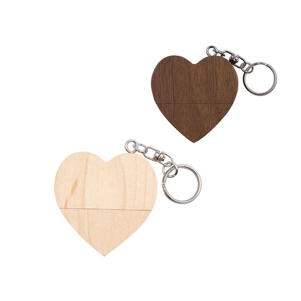 Heart Shape Wooden USB Drive
