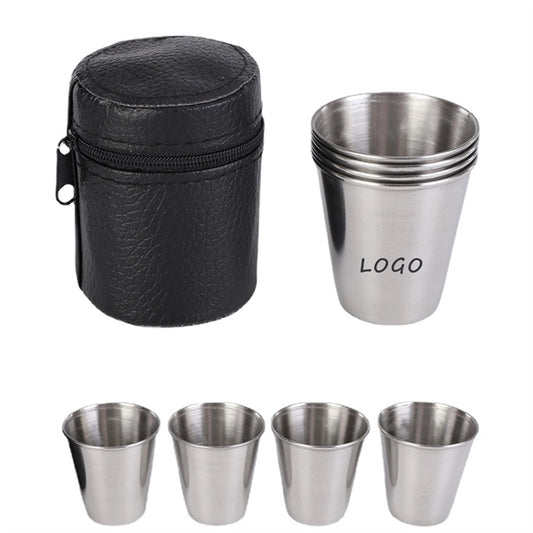 2.33Oz Stainless Steel Pint Cup Set (4 Pack)